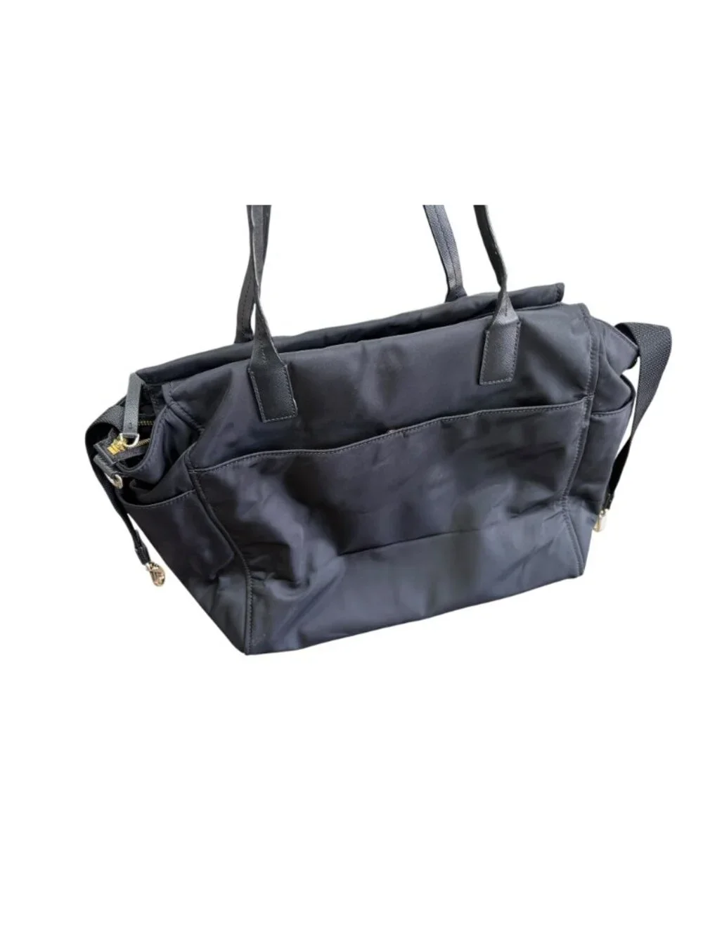 Kate Spade Black Nylon Diaper Bag With Leather Straps & Multiple Pockets